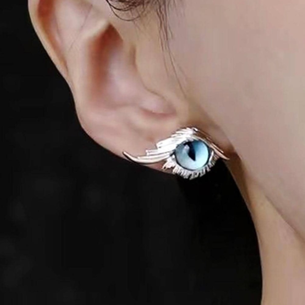 ❤️ FREE Eye Cat Kitten Feline Chic Glam Stud Hipster Modern Minimalist Earrings